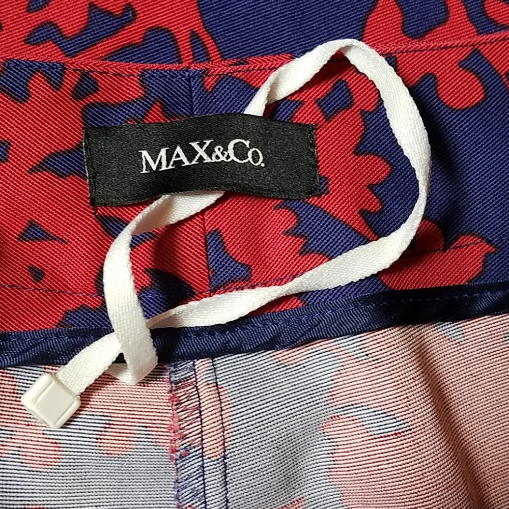 NWOT Max & Co. Red Blue Pattern Pants 10 - Picture 3 of 4